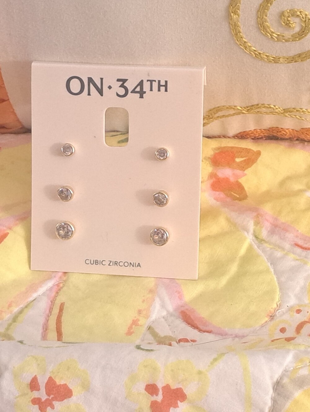 ON 34TH Cubic Zirconia Stud Earring 3 PC Set